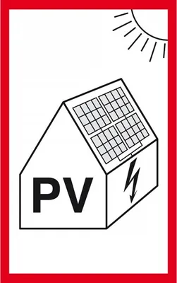 Produktbild von Dreifke® Aufkleber I Hinweisschild Photovoltaikanlage für Feuerwehr, Folie, s...
