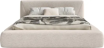 Produktbild von FEDVE Polsterbett Vemmo aus Chenille-Stoff 120x200 cm, Beige