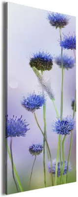 Produktbild von Wallario Premium Leinwandbild Abstrakte lila Blume in Größe 30 x 75 cm