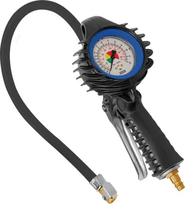 Produktbild von Riegler Hand-Reifenfüllmesser mit Momentstecker, ungeeicht, 0-12 bar, Manometer-Ø 80 mm