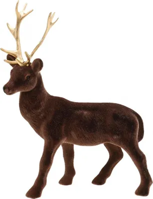 Produktbild von Weihnachtsdekoration Hirschfigur mit Samtfell und Geweih