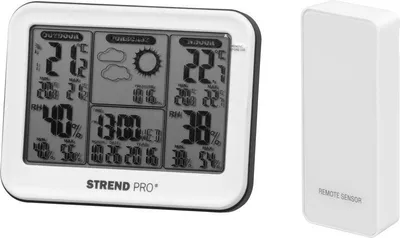 Obrázek produktu pro Meteostanice TMW08, digitální, bezdrátová s venkovním senzorem a předpovědí počasí, 130x25x100 mm