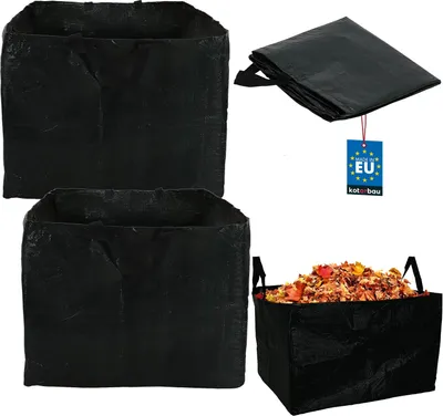Produktbild von KOTARBAU® 2er Set Gartenabfallsack Mörtelkübel 120 L Pflanzsack Laubsack Gartenabfallsack Gartensack Gartenabfallsack Sack & Behälter Gartenabfallsäcke Rasenschnitt für Gartenabfälle Rechteckiger Sack