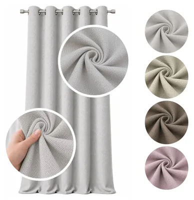 Produktbild von MEBLE ODNOWA, Vorhang gewebt Leinwand Zweiseitig, Vorhang Leinenoptik, Grau, 140x250cm, Ösenvorhang, Vorhang mit Ösen, Pflegeleichter, Waschbarer
