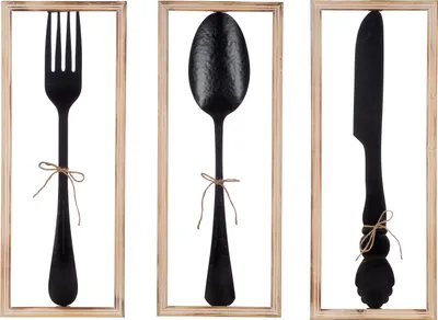 Produktbild von Gilde Wandrelief, rechteckig, "Vintage Besteck", Besteck, Metall, schwarz, VE 3, 3 Stück wie abgebildet,, L. 3 cm, B. 30 cm, H. 80 cm 69700/Abverkauf nur solange Vorrat reicht