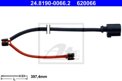 Produktbild von ATE 24.8190-0066.2 Warnkontakt Bremsbelagverschleiß 397,4mm Vorne für PORSCHE Cayenne (9PA)