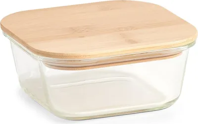 Produktbild von Zeller Vorratsbehälter m. Bambusdeckel, 800 ml, Glas, 15 x 15 x 6 cm