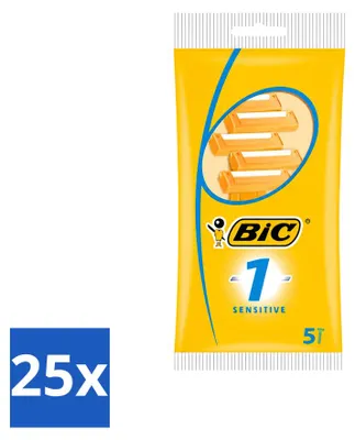 Produktbild von 25 x Bic 1 Sensitive Einwegrasierer für Herren - Vorteilspackung - 25 Stücke