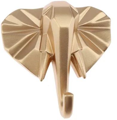 Immagine prodotto di Decorazione da parete con testa di elefante dorata - Decorazione per la casa - Regalo