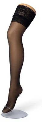 Produktbild von Bonnie Doon Damen-Halterlose Strumpfhose für kurvige Frauen, Größe 50/54 (L/XL), Schwarz – Übergrößen – Breites Silikonband – Halt durch Spitze – Rutschfest – Übergröße – Strumpfhose ohne Slip – Silikonband – Perfekter Halt – Strumpfhose – Schwarz – BP201706.101