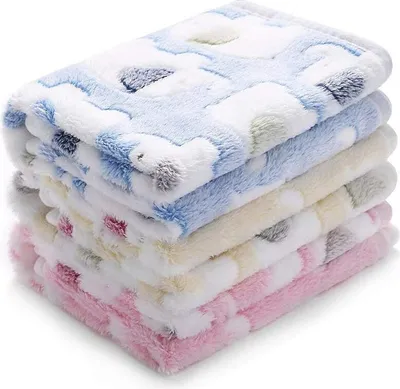 Obrázok produktu pre 1 balenie, 3 prikrývky, super mäkké, nadýchané, kvalitné fleece, prikrývka pre domáce zvieratá, flanelová prikrývka, vhodná pre psov, šteňatá, mačky, 60 x 40 cm