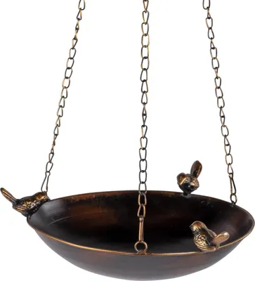 Produktbild von Vogeltränke ANTIK zum aufhängen D. 28cm braun gold aus Metall Formano WA