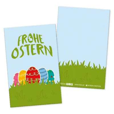 Produktbild von itenga 24 x Geschenkekarten Frohe Ostern Ostereier bunt in Visitenkartengröße