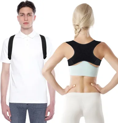 Produktbild von Rücken Geradehalter,Haltungskorrektur Rücken Damen und Herren,Rückenstützgürtel,Schultergurt Haltungskorrektur,Verstellbare Rückenstütze für Nacken,Rücken und Schultern
