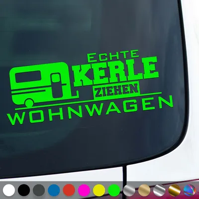 Produktbild von PantherPixel Echte Kerle Aufkleber Bus Camper Wohnmobil Wohnwagen Sticker Auto Geschenkidee Farbe Neon-Grün