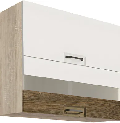 Productafbeelding van Keukenwandkast - Favorit RIBBECK 41G - Wandkast 80 cm met 2 klepdeuren, wit hoogglans