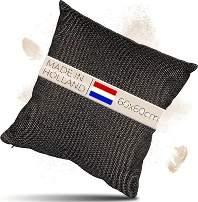 Produktbild von Lountex - Outdoor Kissen Wetterfest - Garten Dekokissen 60x60 cm | Wasserdicht - Schmutzabweisend - UV-Beständig - Abriebfest | Schwarz