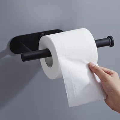 Zdjęcie produktu dla Czarna rolka papieru ze stali nierdzewnej, chowana, 22,8–38,3 cm, do kuchni i łazienki