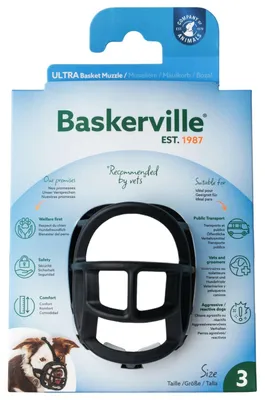 Productafbeelding van Baskerville Ultra Basket Muzzle Zwart Maat nr 3