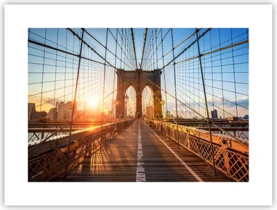 Produktbild von Poster - Poster ohne Rahmen - New York Brücke - 40x30 cm - Wand Bild - Wanddeko - Wandbilder - Kunstposter - Wandposter - Bilder - Kunstdruck - Wanddekoration - Wandbild - P2XAA40x30-3707