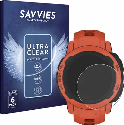 Produktbild von 6x Für Garmin Instinct 2S Schutzfolie Savvies Displayschutz Display Schutz Folie Klar Transparent
