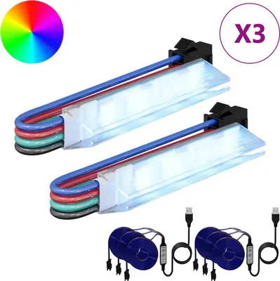 Immagine prodotto di vidaXL Strisce LED, 2 pezzi, nere e multicolore