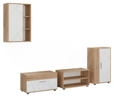 Obrázok produktu pre Nástenná skrinka Vicco Berno Dub Goldkraft/biely 4-dielna sada, Model 59218