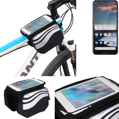 Produktbild von K-S-Trade Rahmentasche Fahrrad-Halterung kompatibel mit Nokia 5.3 Rahmenhalterung Fahrrad Handyhalterung Fahrradtasche Handy Smartphone Halterung Bike