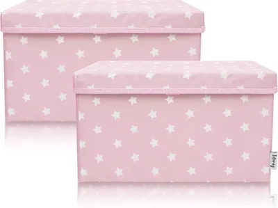 Produktbild von Rosa Stern Aufbewahrungsbox 37x25x21cm für Kinderzimmer