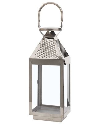 BELIANI Laterne Silber 15 x 40 cm Edelstahl Dekorativ Rechteckig Klassisch