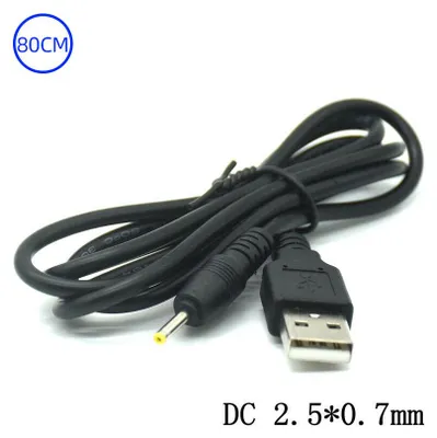 Produktbild von 80cm USB Stromkabel Kabel auf DC Hohlstecker Stecker 2.5 x 0.7mm Ladekabel