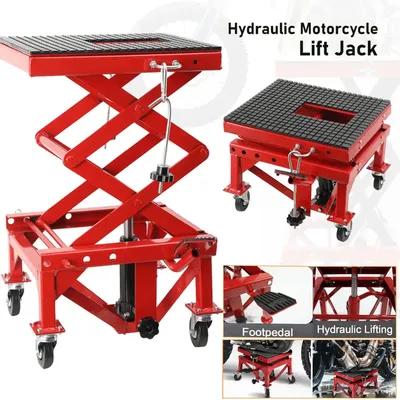 Produktbild von Motorradheber - Hydraulischer Hebetisch - Scherenheber - 159 kg Tragfähigkeit - 4 Räder - Für Motorräder, ATVs und Dirtbikes