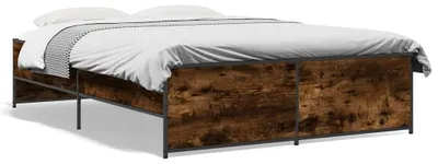 Produktbild von vidaXL Bettgestell Räuchereiche 120x200 cm Holzwerkstoff und Metall