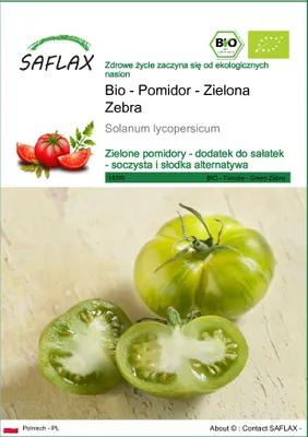 Zdjęcie produktu dla SAFLAX - Bio - Pomidor - Zielona Zebra - 10 Nasiona - Solanum lycopersicum