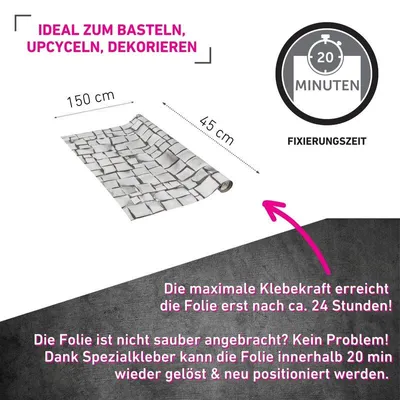 Produktbild von Klebefolie Mosaic grau - 45x150cm