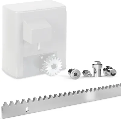 Produktbild von TIMBERTECH® Zahnschiene und Schraubenset - Zahnstange von ca. 105 cm aus verzinkter Stahl und passende Schrauben - Schiebetorantrieb, Schiebetor, Toröffner Zubehör, Torantrieb, Hoftorantrieb