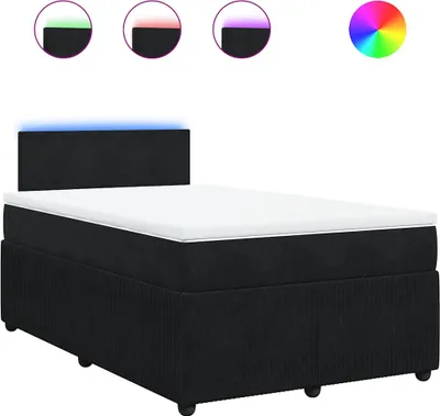 Produktbild von vidaXL Boxspringbett mit Matratze Schwarz 120x190 cm Samt