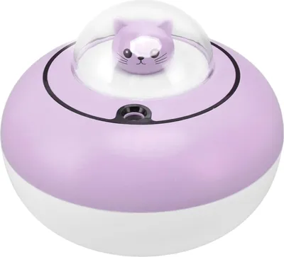 Image de Mini Humidificateur Sculpture Chat Mignon Humidificateur d'air portable et silencieux pour la maison et le bureau Branchement USB Violet