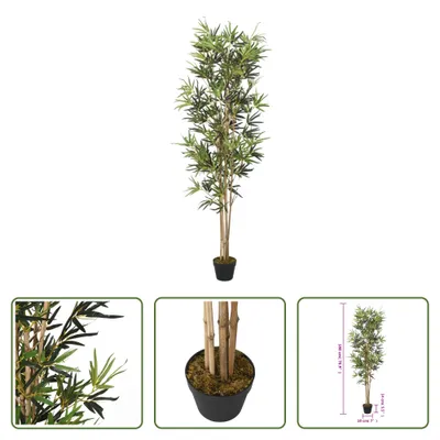 Immagine prodotto di The Living Store Albero di bambù artificiale 1104 foglie 180 cm Verde
