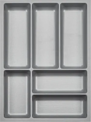 Produktbild von ORGA-BOX III Besteckeinsätze Tiefe 473 mm, Höhe 50,5 mm silbergrau Schubladeneinsätze Breite 341 mm für Schubladen 450 mm Canvas-Struktur