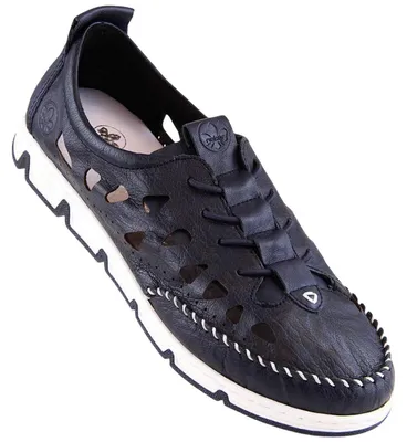 Produktbild von Rieker - Damen Schuhe, Ausschnitt, Leder PP6459 (38 EU) (Dunkles Marineblau)