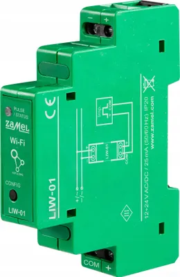 Obrázek produktu pro Supla Zamel subtilní univerzální snadno konfigurovatelný přenos dat pevný kompaktní snadno použitelný WiFi pulsní čítač LIW-01 zelený