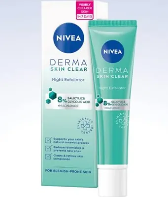 Produktbild von Nivea Derma Skin Clear Night Exfoliator for Blemish-prone Skin 40ml
