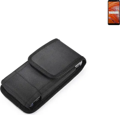 Produktbild von Holster Gürteltasche kompatibel mit Nokia 3.1 Plus Holster Gürtel Tasche wasserabweisend Handy Hülle Schutz Hülle Outdoor schwarz K-S-Trade
