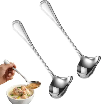 Produktbild von Löffel – Set aus 2 Stück – 20,5 cm – Edelstahl – Spülmaschinenfest – Ergonomischer Griff