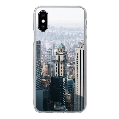 Produktbild von MuchoWow® Handyhülle Schutzhülle Hülle für iPhone X New York - Skyline - Nebel Silikon Softcase Handy Hülle - Handyhülle
