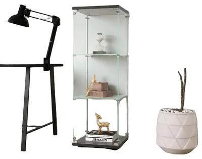 Immagine prodotto di Scaffale decorativo, in vetro, design moderno, nero