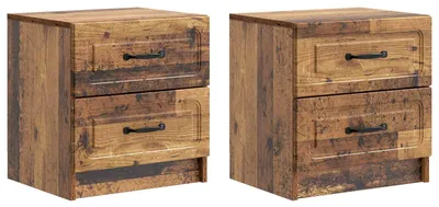 Image de Cabinet de chevet 2 pcs Bois ancien 43 x 34,5 x 44,5 cm