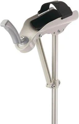 Produktbild von FabaCare Arthritis Gehstütze, Krücke, Gehhilfe, 3 Haltegriffe inkl, höhenverstellbar, bis 150 kg, 100 cm - 123 cm, Grau