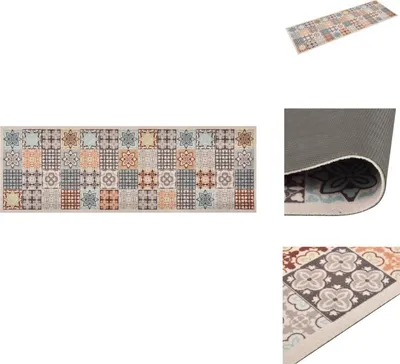 Zdjęcie produktu dla vidaXL Dywanik kuchenny zmywalny mozaika wielokolorowy 60x300 cm - Maty podłogowe